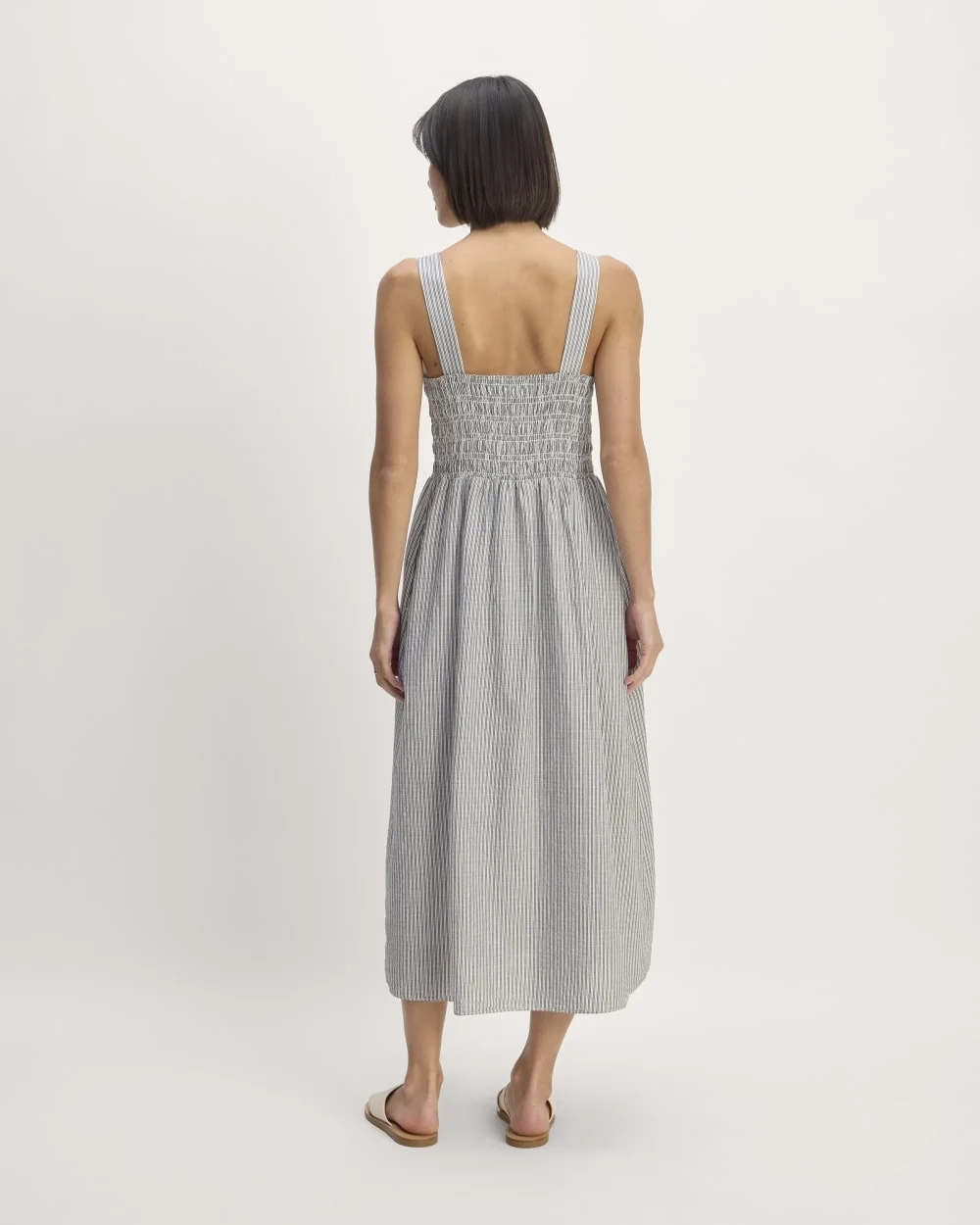 The Gauze Smock Dress | White / Black (2)