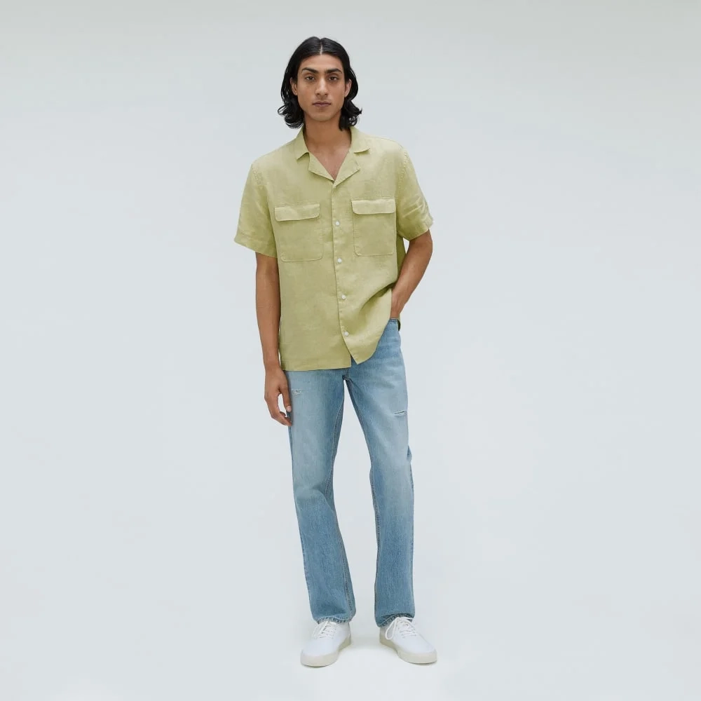 The Resort Shirt in Linen | Leek (2)