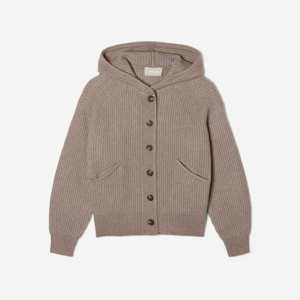 The Cozy-Stretch Hooded Cardigan | Taupe Grey (2)