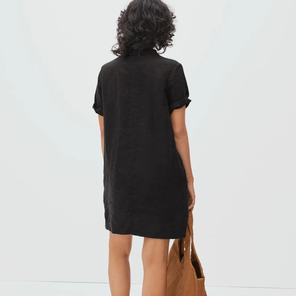 The Linen Workwear Dress | Black (2)
