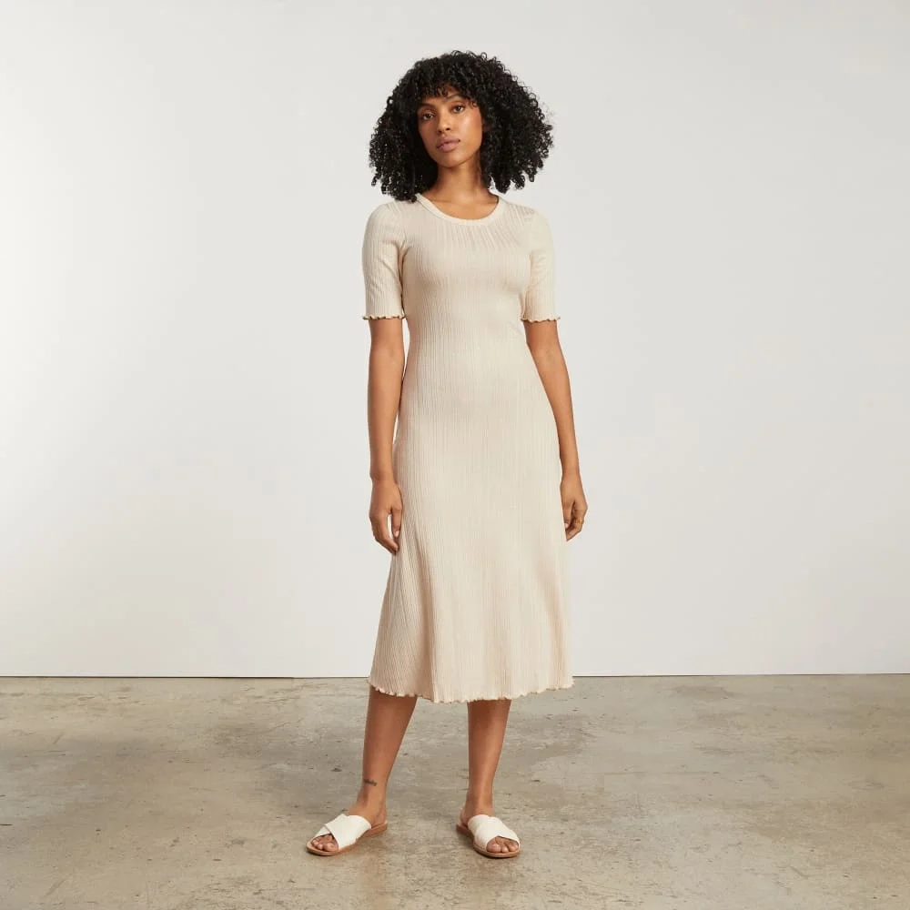 The Open Back Rib Dress | Parchment (2)