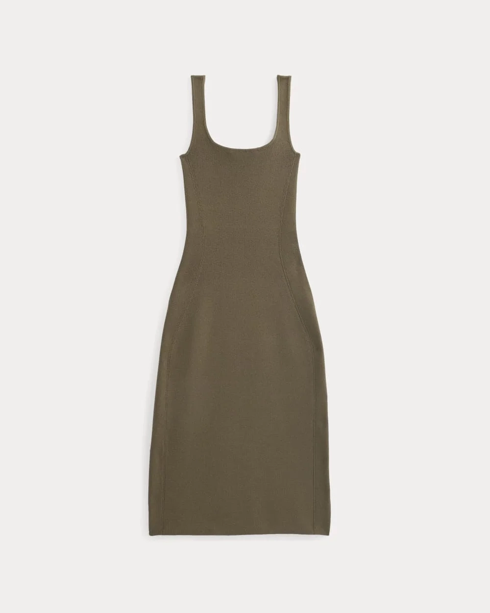 Knit Square-Neck Midi Dress | Deep Taupe (2)