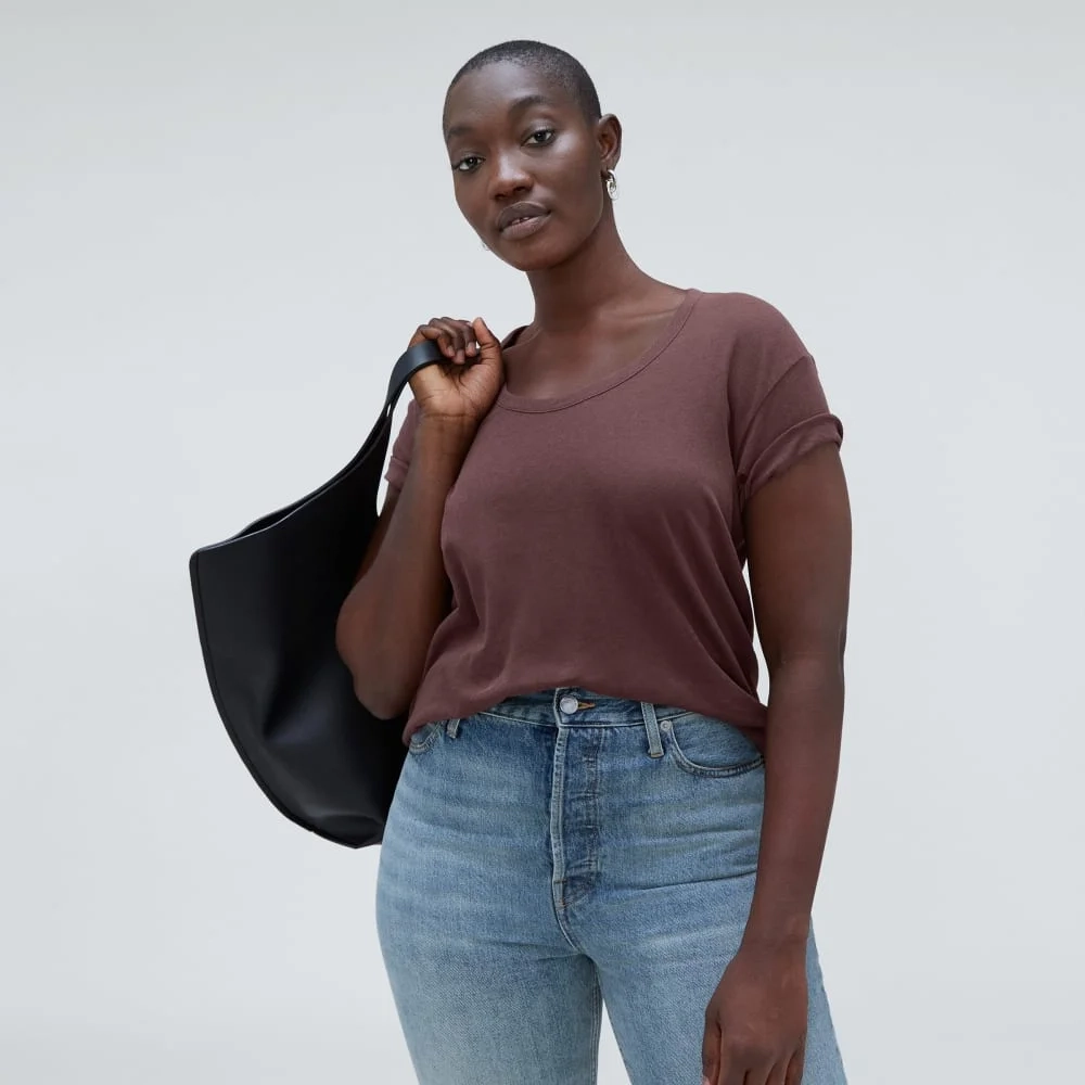 The Air Scoop-Neck Tee | Espresso (2)