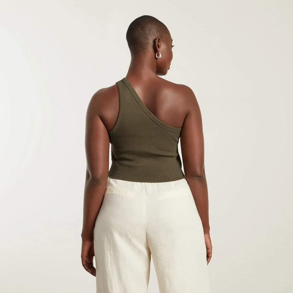 The Ribbed One-Shoulder Tank | Beech (2)