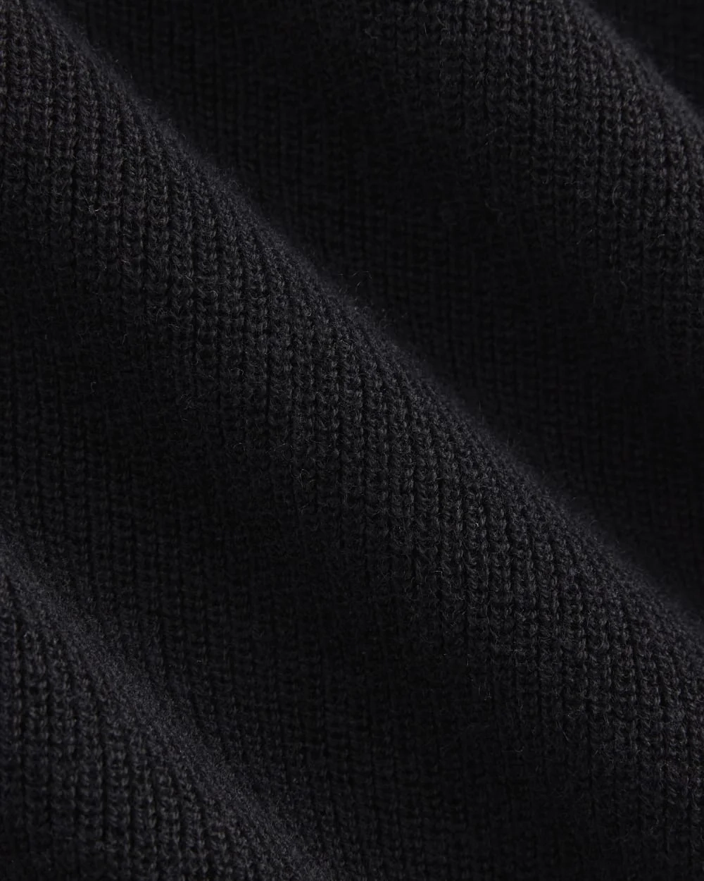 Relaxed V-Neck Midi Sweater Dress in Cotton Merino | Black (2)