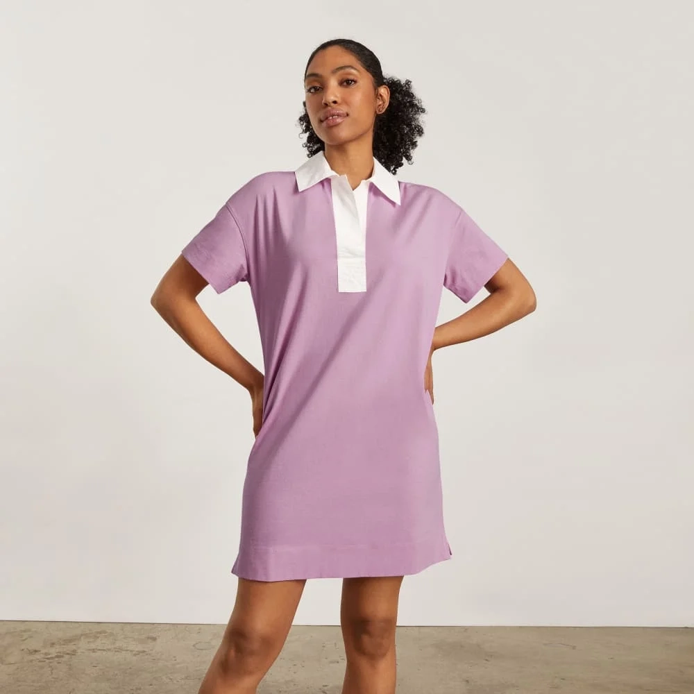 The Organic Cotton Polo Dress | Lilac (2)