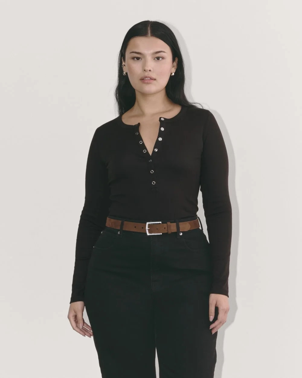 The Luxe Rib Henley | Black