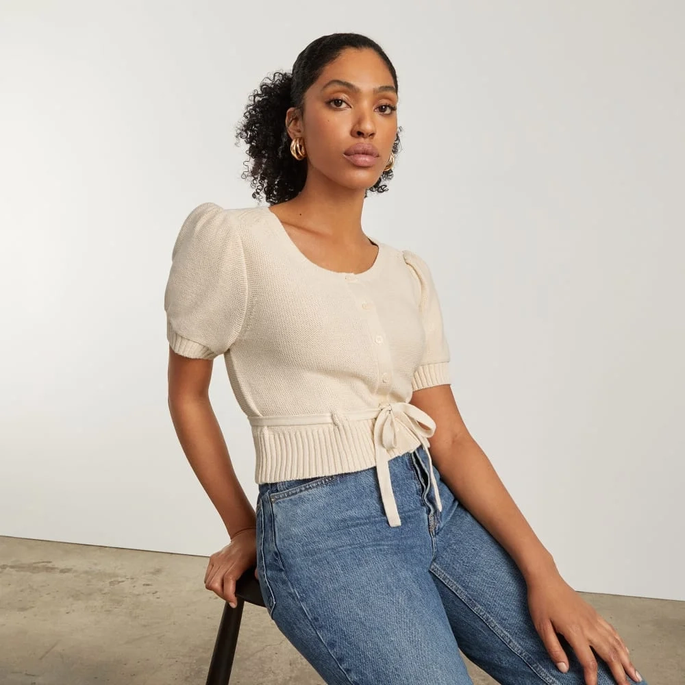 The Puff Sleeve Sweater Top | Parchment (3)