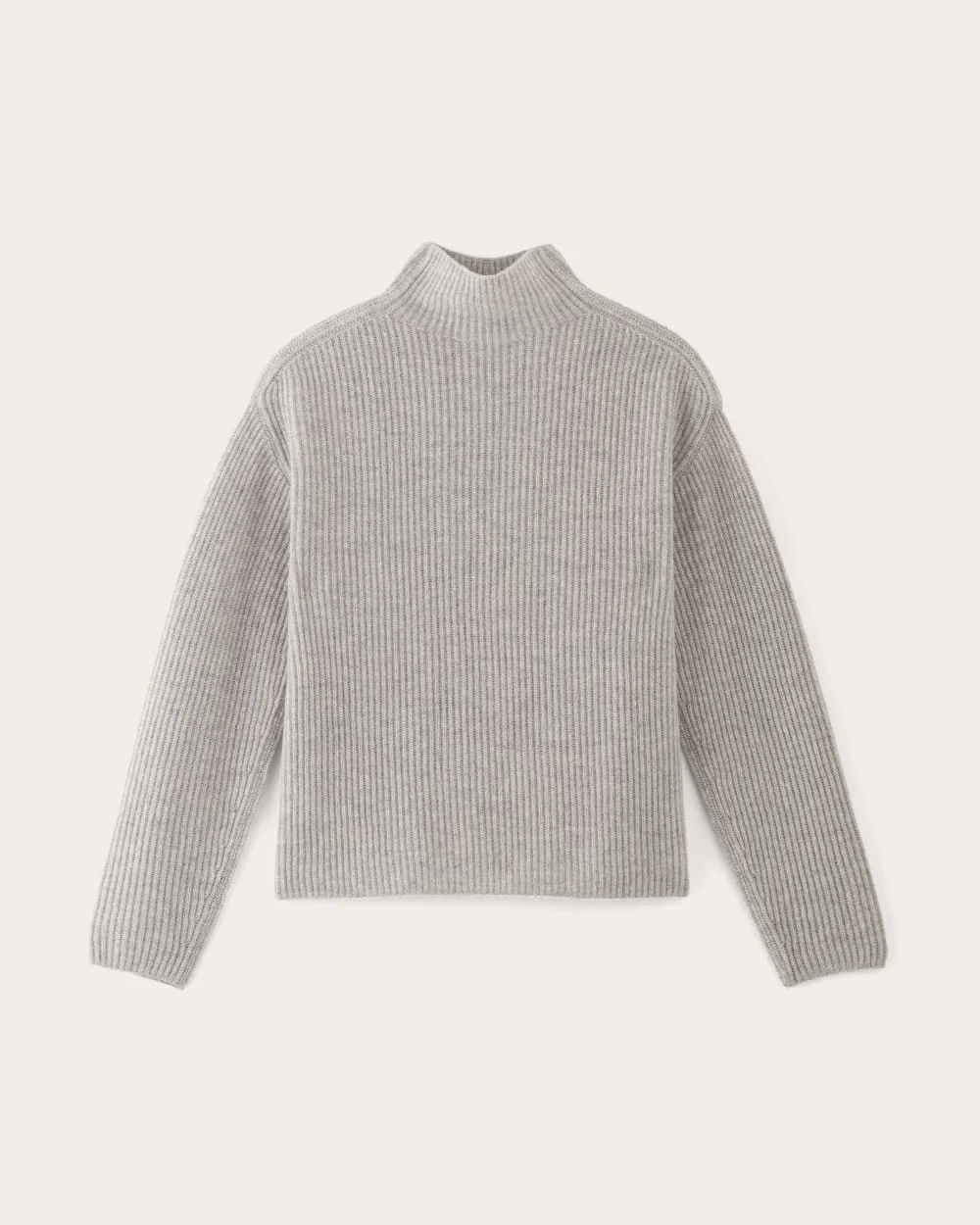 The Fisherman Turtleneck in Wool Cashmere | Light Heather Grey (2)