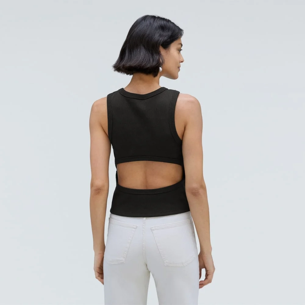 The Ribbed Cutout Tank | Black (2)