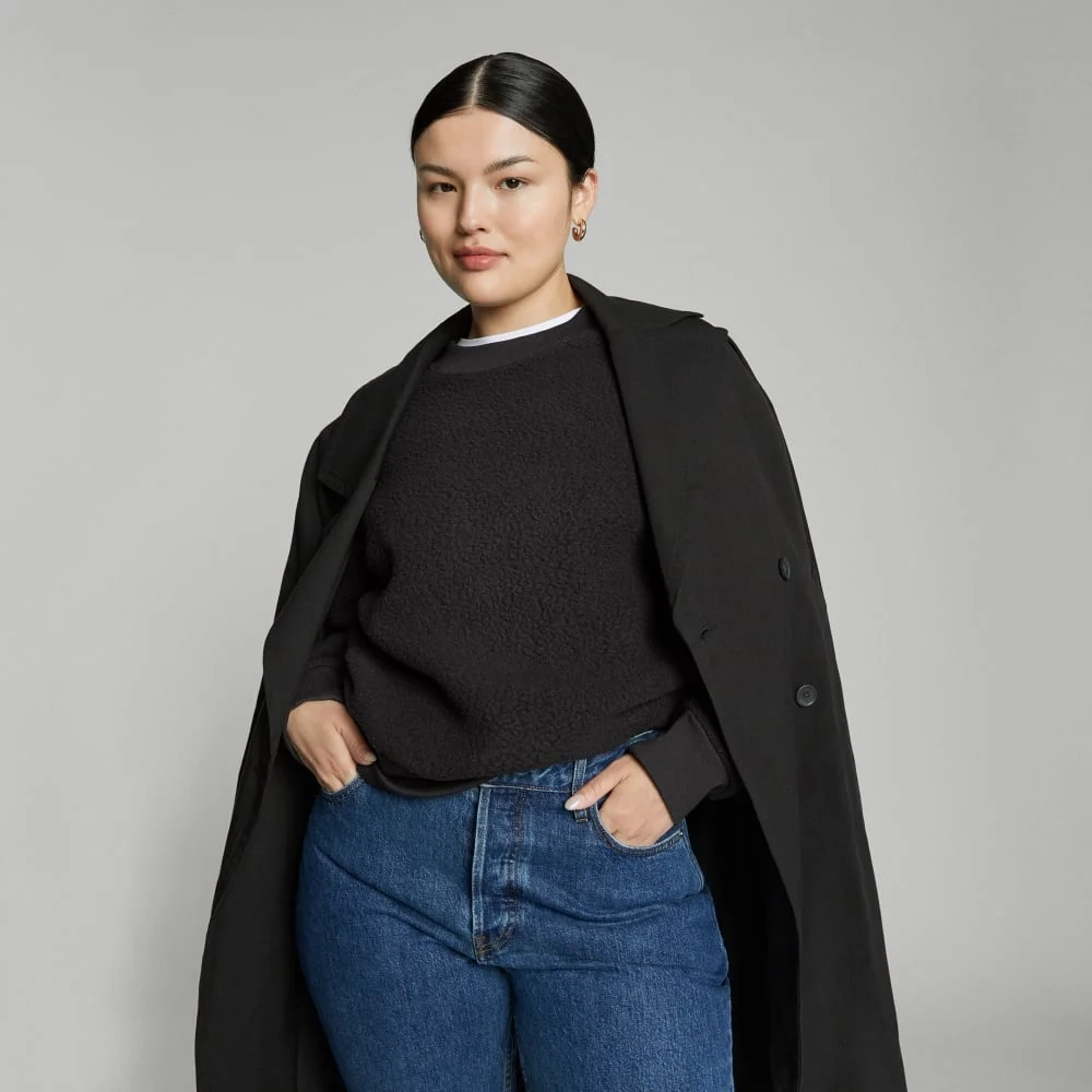 The ReNew Teddy Oversized Crew | Black (2)