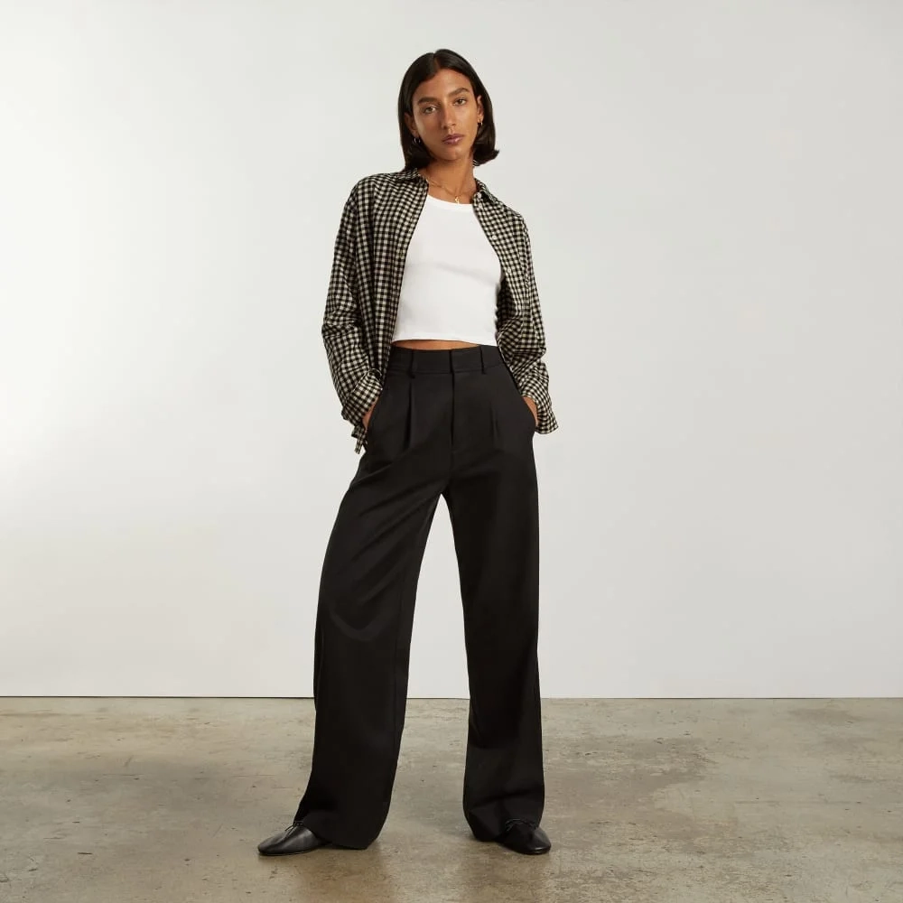 The Must-Have Shirt in Silky Cotton | Black / Canvas Gingham (2)