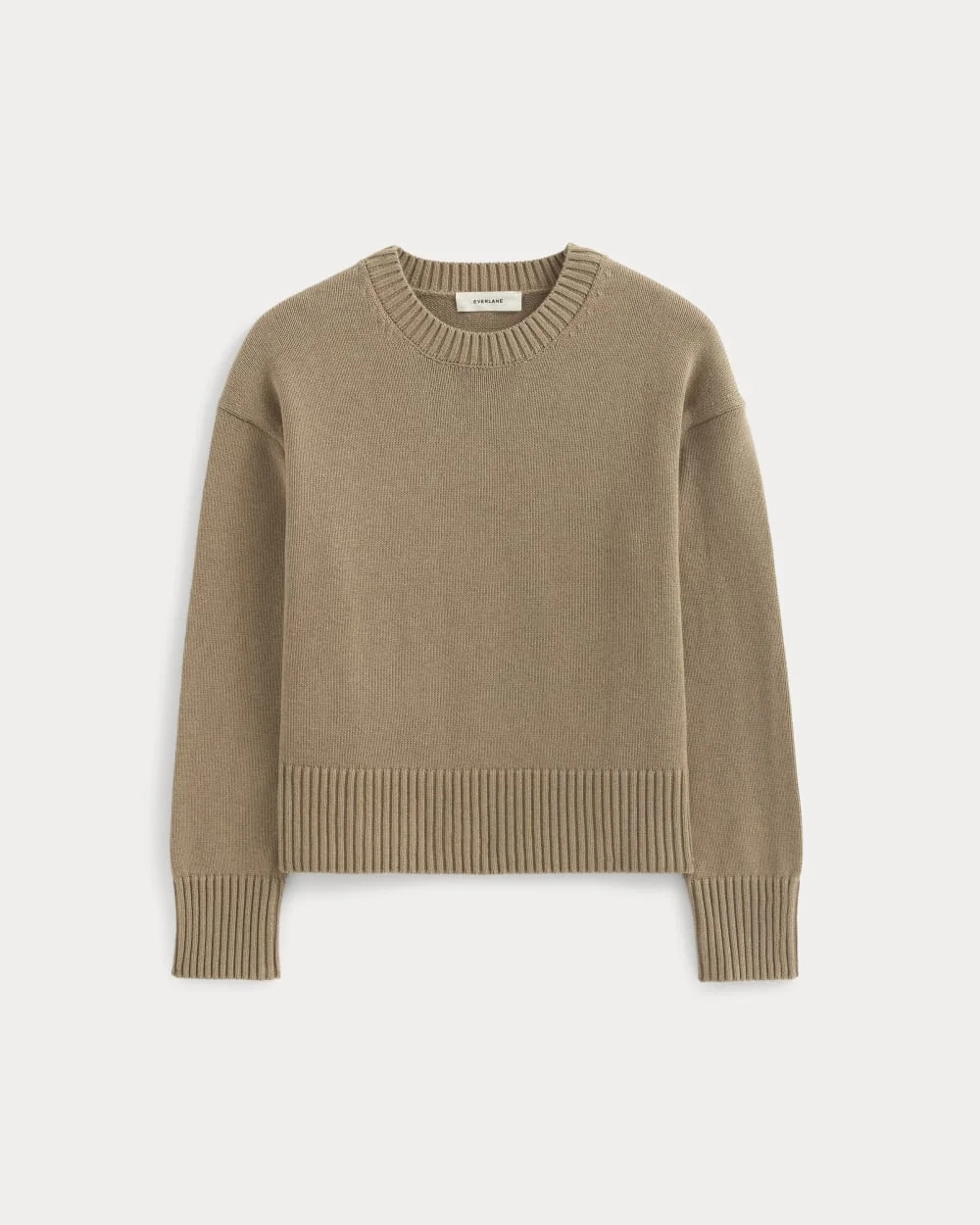 The Boxy Sweater in Everyday Cotton | Dark Heathered Camel (2)