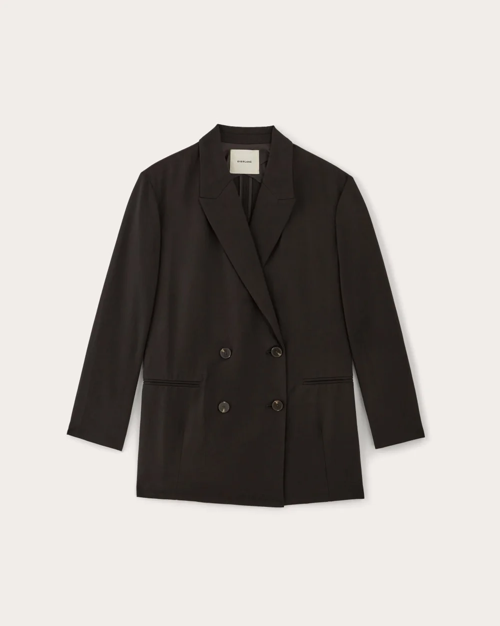 The Double-Breasted Blazer in Buttersmooth | Black (2)