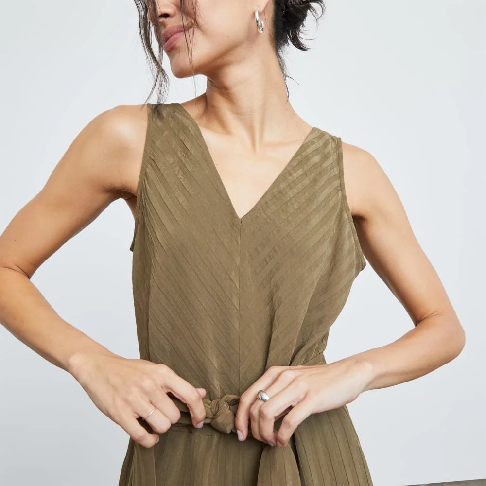 The City Stripe Draped Jumpsuit | Beech (3)