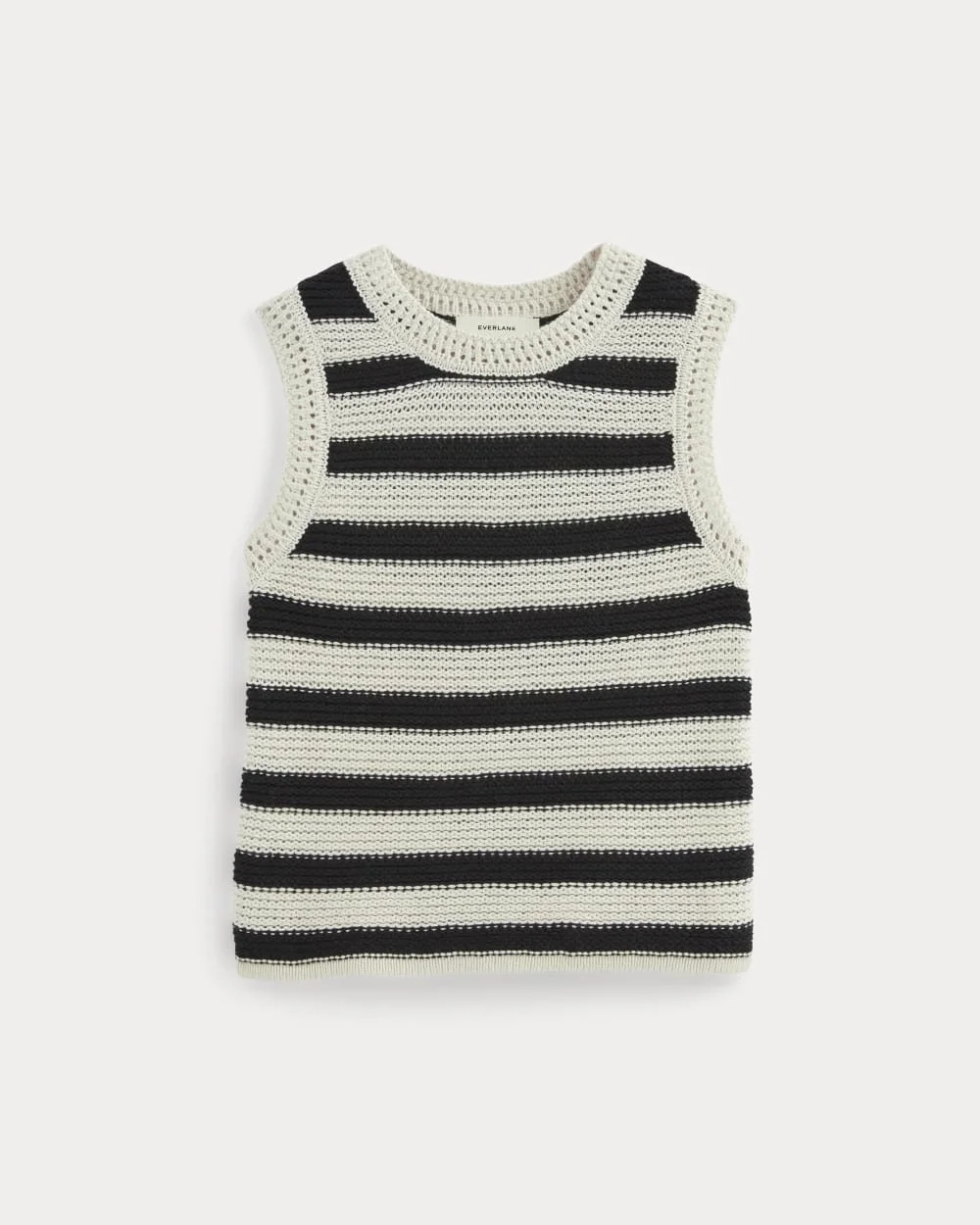 The Organic Cotton Open-Stitch Tank | Canvas / Black (3)