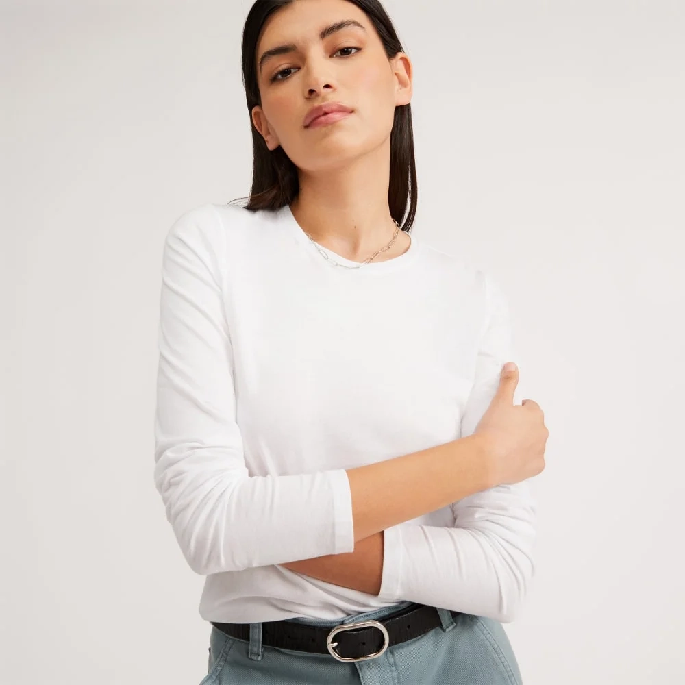 The Organic Cotton Long-Sleeve Crew | White (3)