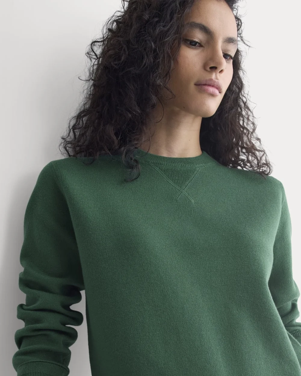 Double Knit Crew in Cotton Merino | Hunter Green (2)