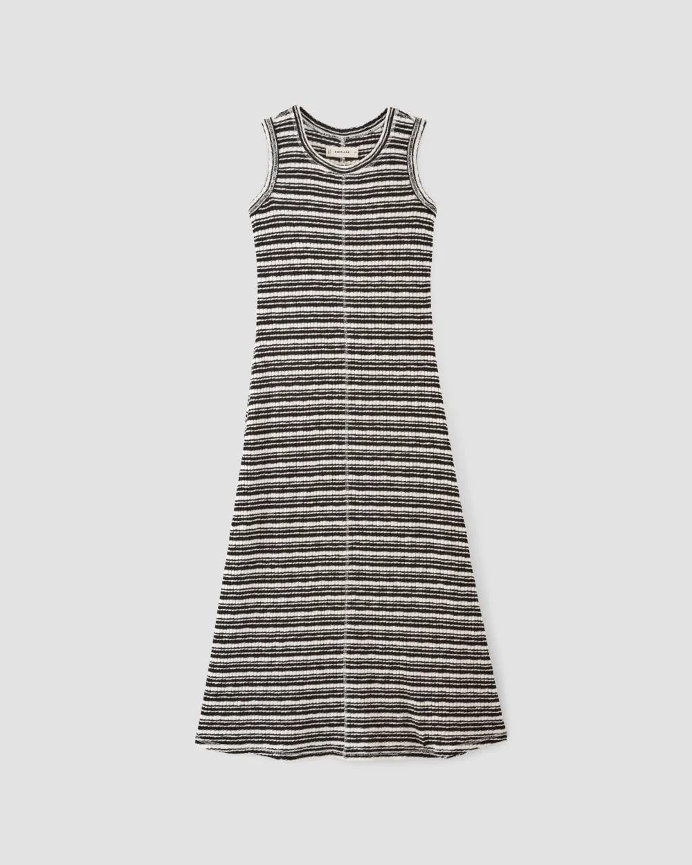 The Rib-Knit A-Line Tank Dress | Bone / Black (2)