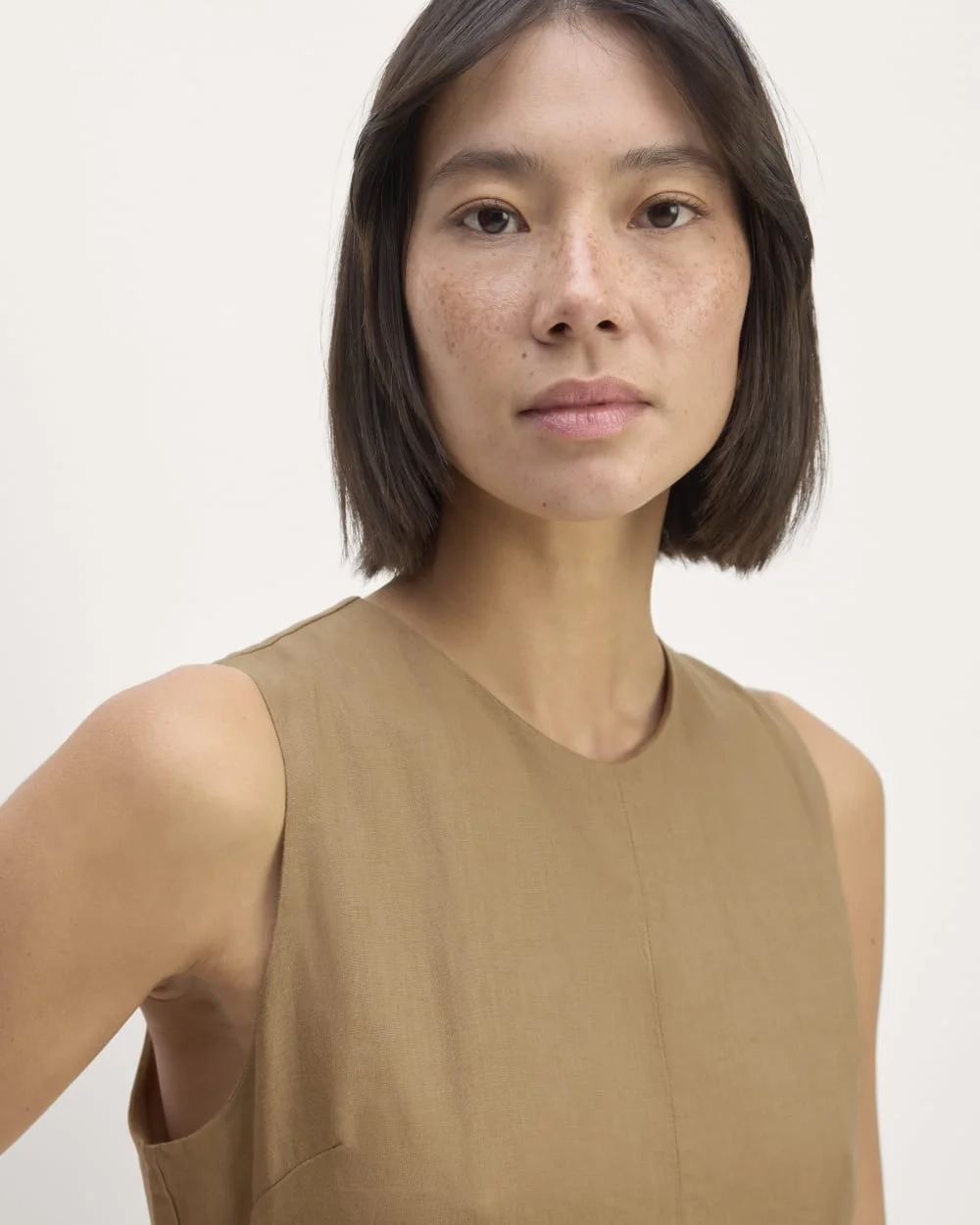 The Linen Belted Midi Dress | Tiger's Eye (2)