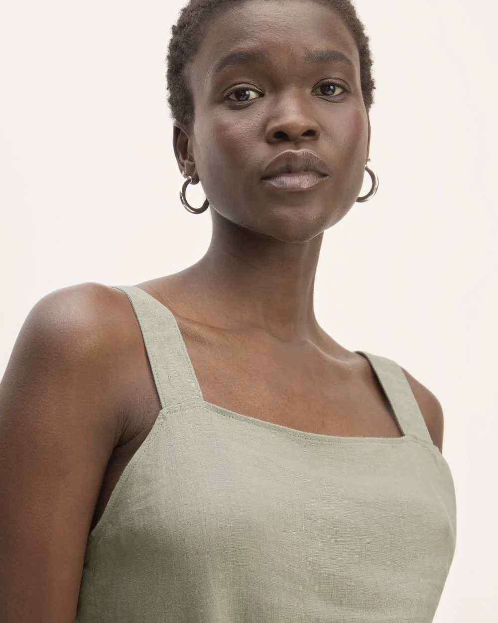The Linen Side-Button Jumpsuit | Sage Green (2)
