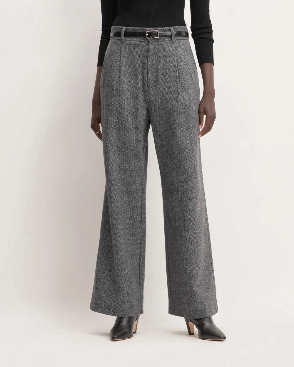The ReWool® Way-High Drape Pant | Grey Herringbone (2)