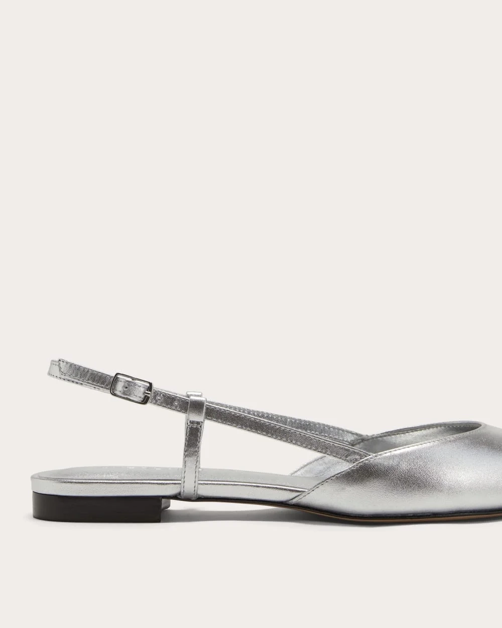 The Studio Slingback Flat | Silver (2)