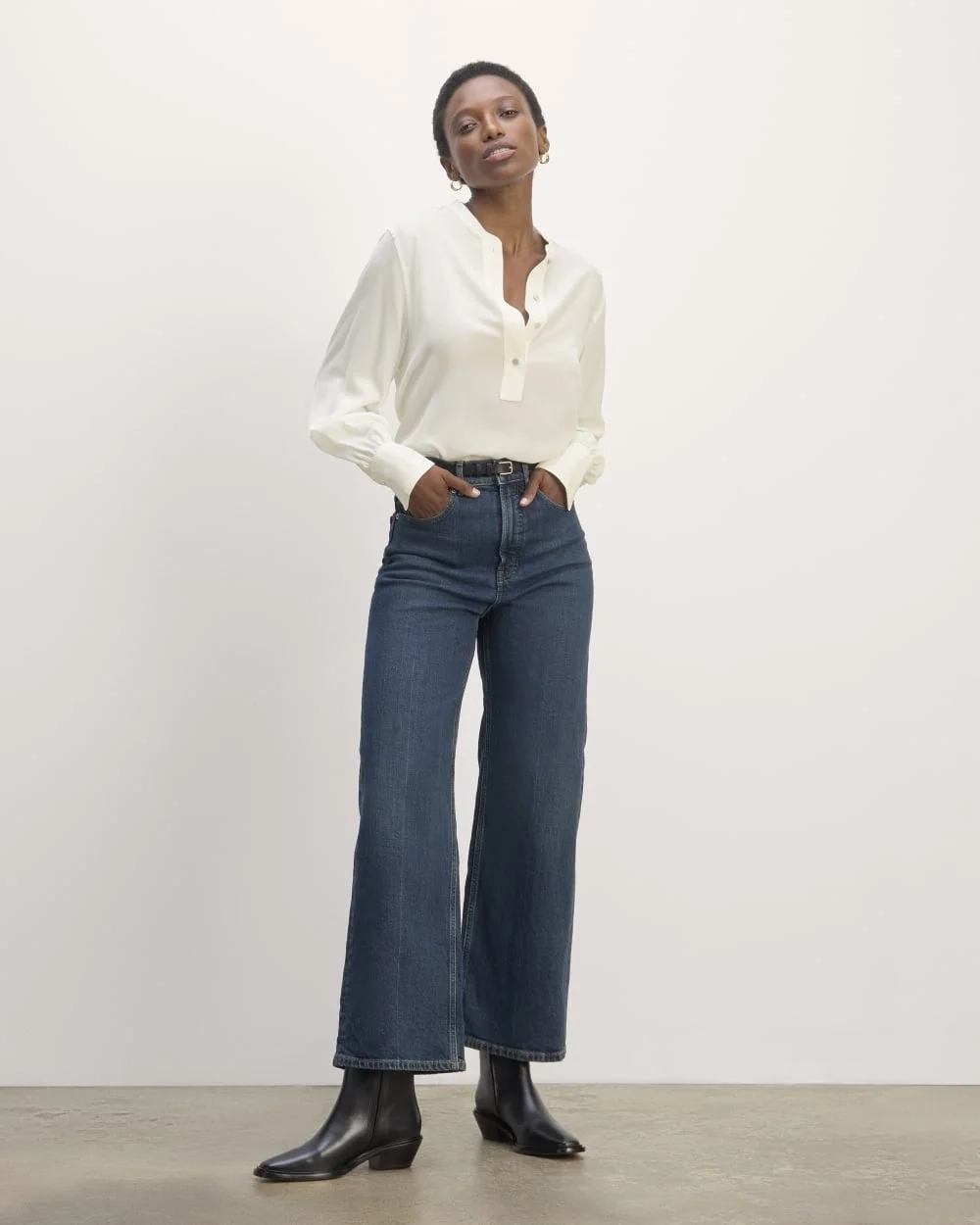 The Henley Shirt in Washable Silk | Off-White (2)