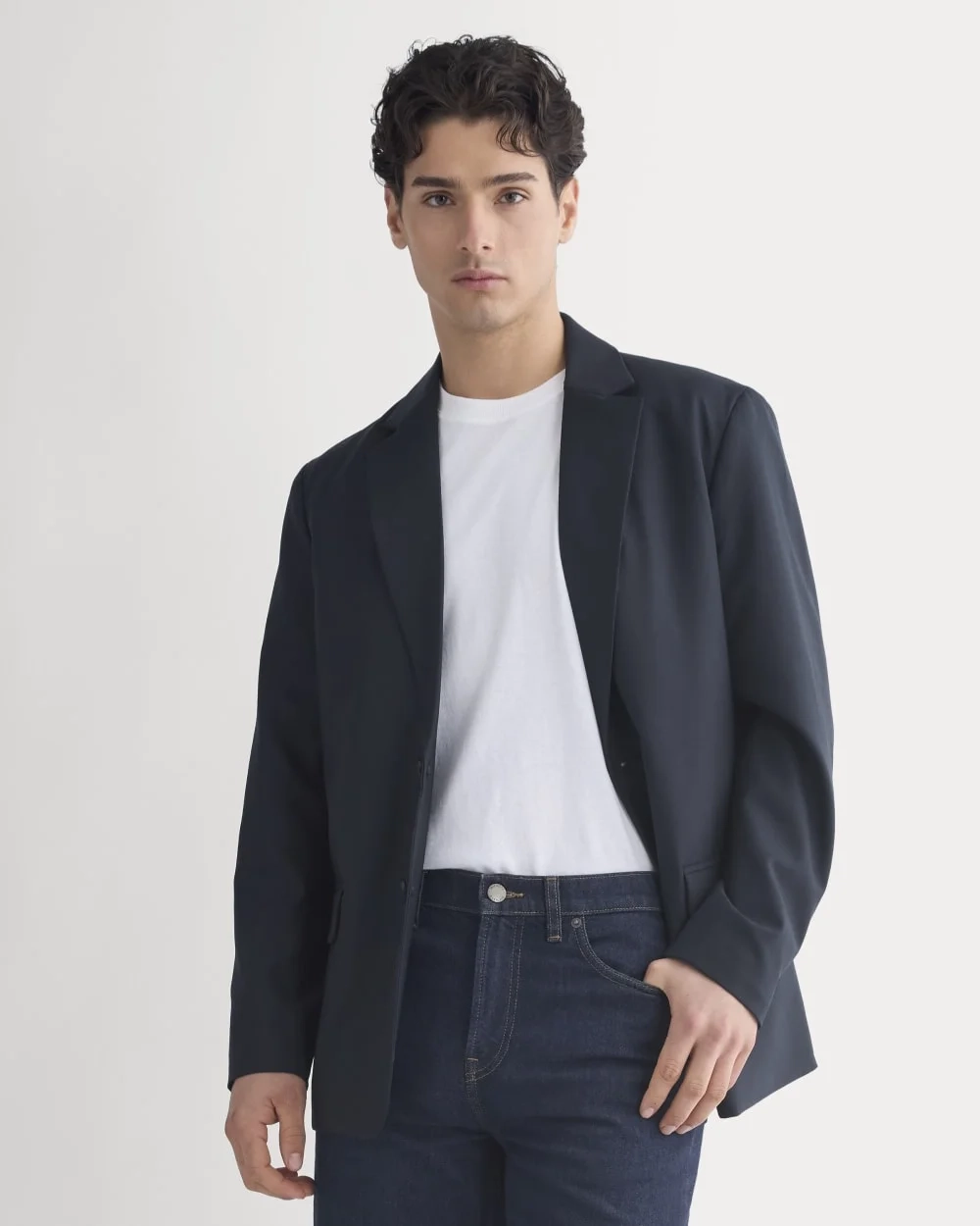 Tropical Wool Blazer | Dark Navy