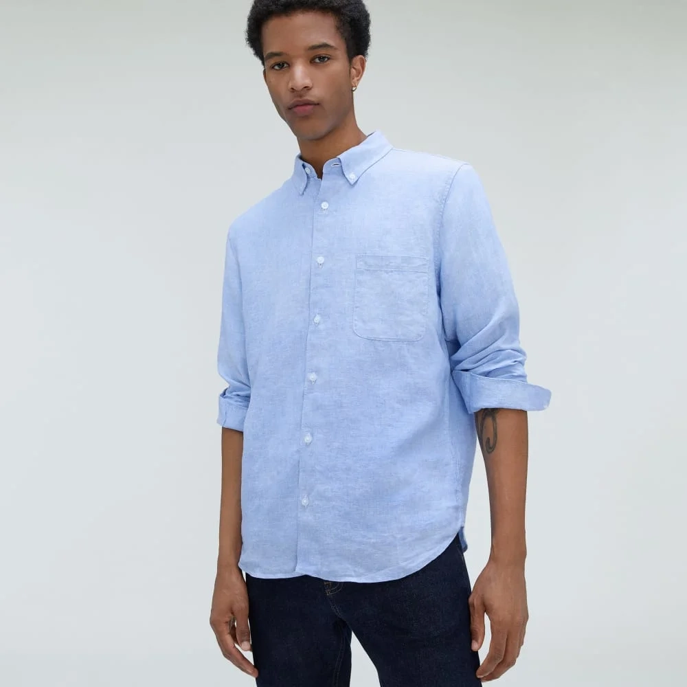 The Classic Shirt in Linen | Light Blue (2)