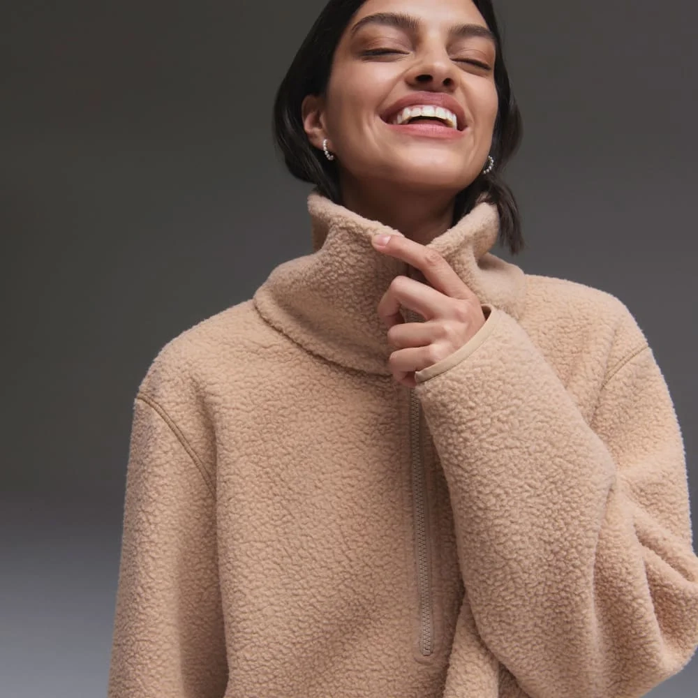 The ReNew Fleece Half-Zip | Tan