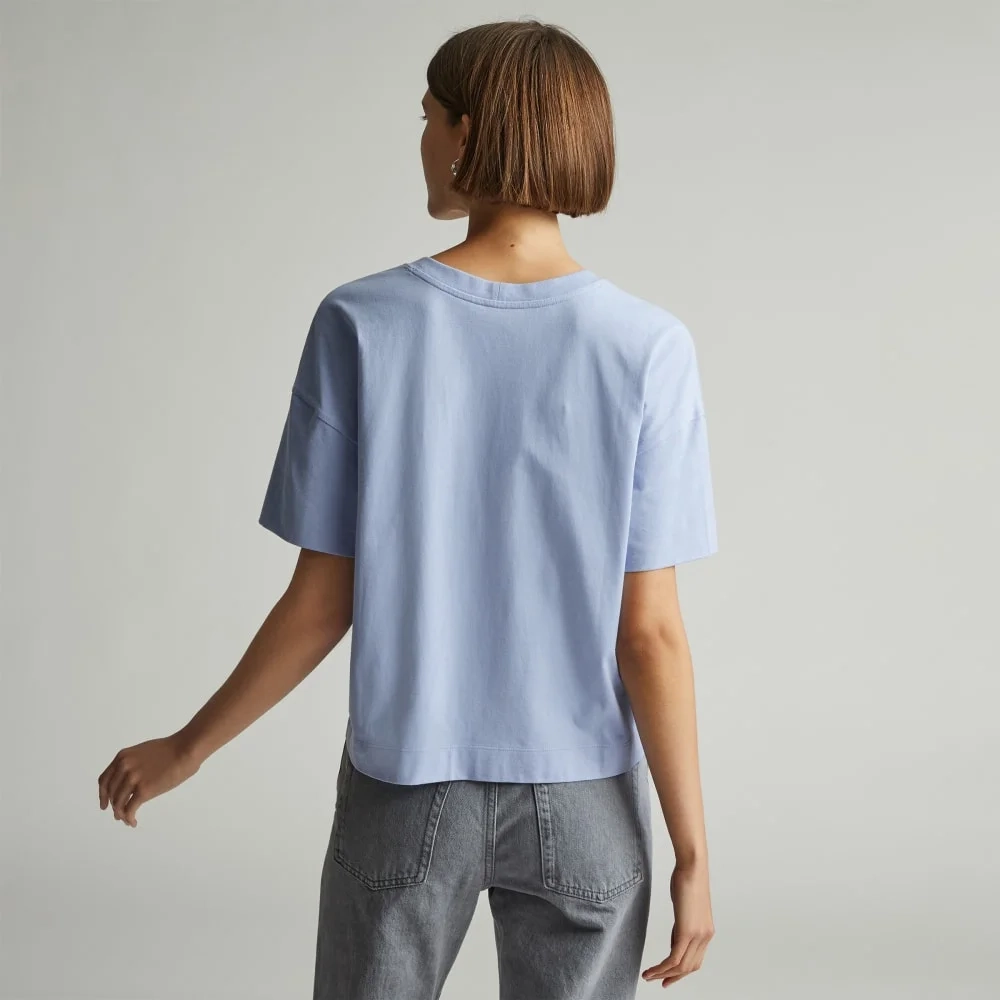 The Organic Cotton Slouchy V-Neck | Periwinkle (2)