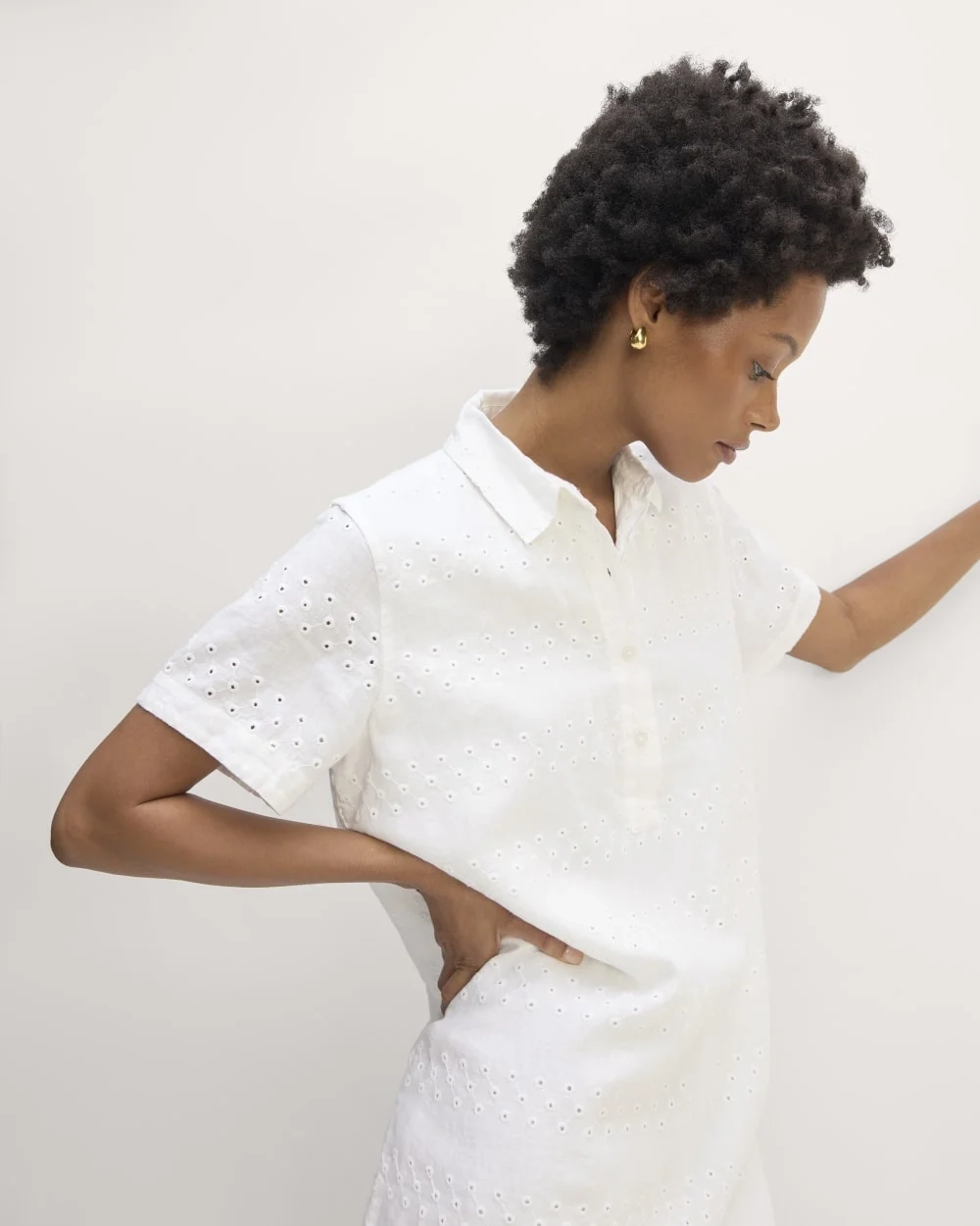 The Linen Eyelet Shirtdress | White Eyelet (2)