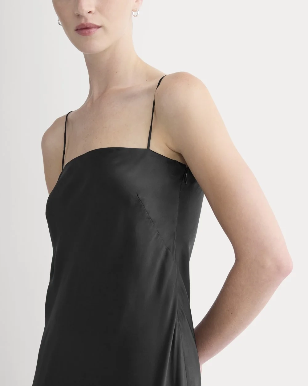 Slip Dress in Silk Charmeuse | Black (2)