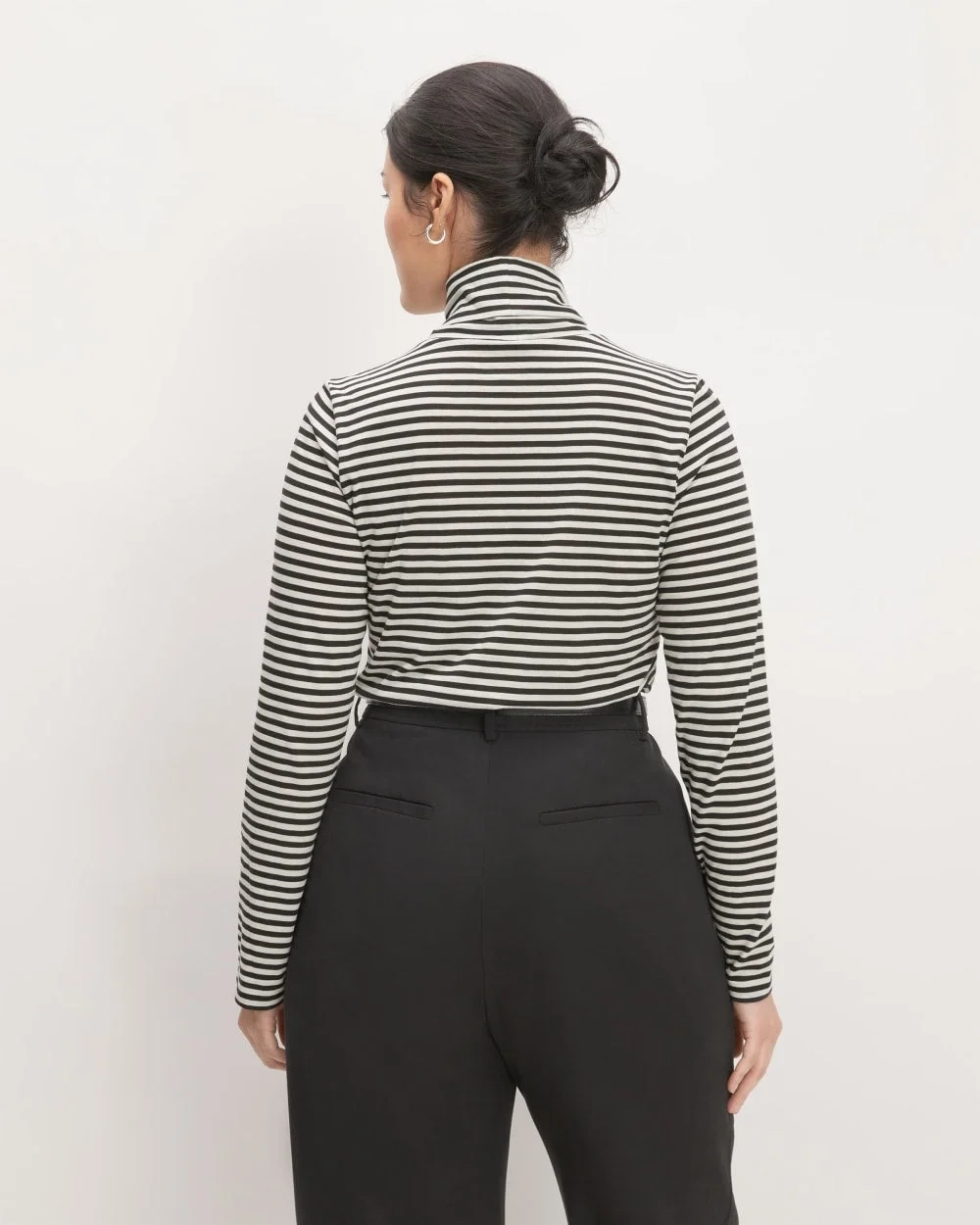 The Organic Cotton Turtleneck | Black / Bone (3)