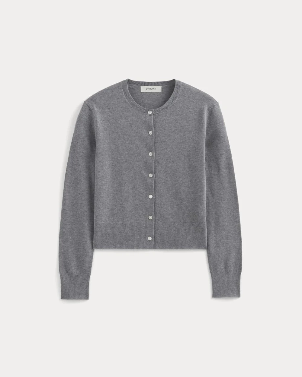 The Cropped Cardigan in Cotton Cashmere | Heather Charcoal (3)