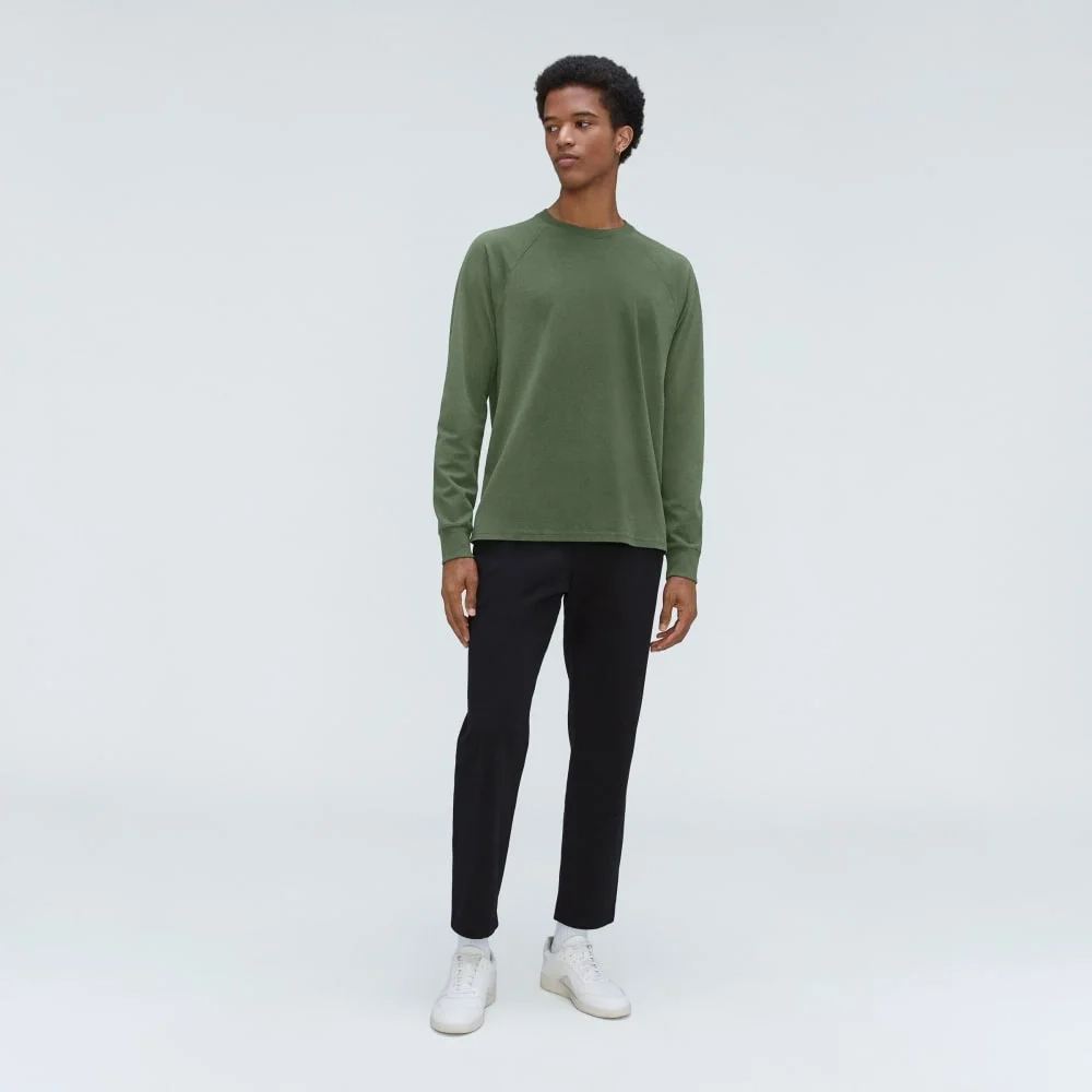 The Premium-Weight Long-Sleeve Crew | Uniform | Forest Green (2)