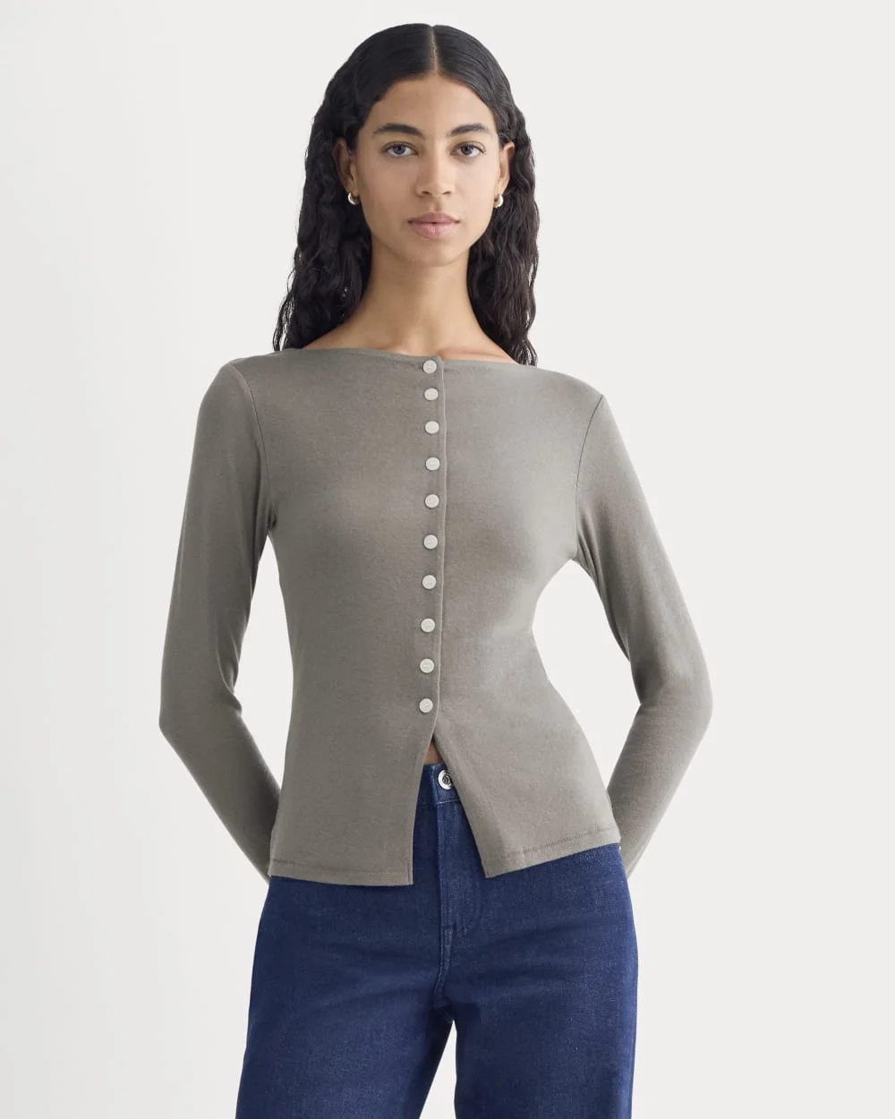 Button-Up Top in Butterluxe | Taupe