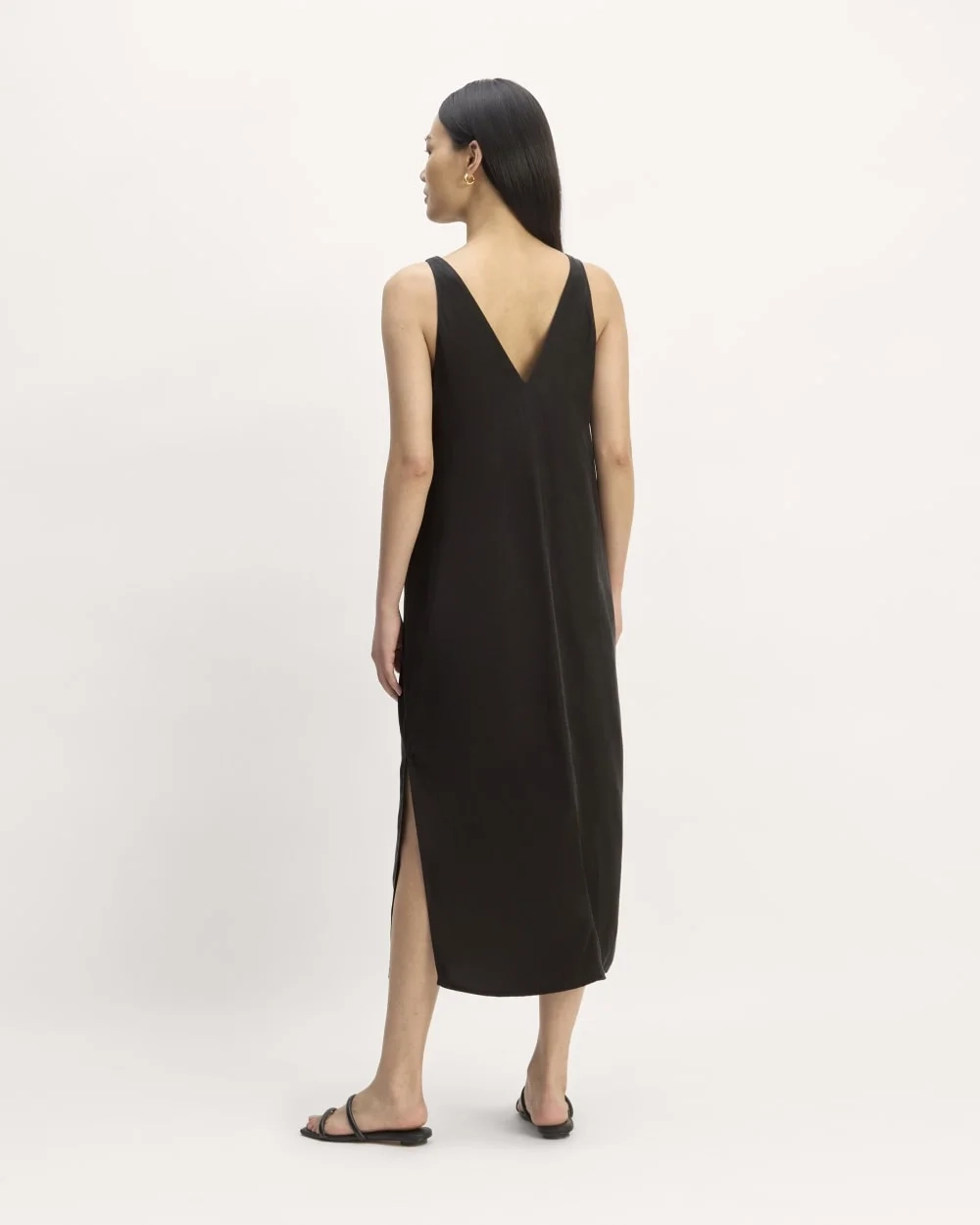 The TENCEL™ Midi Slip Dress | Black (2)