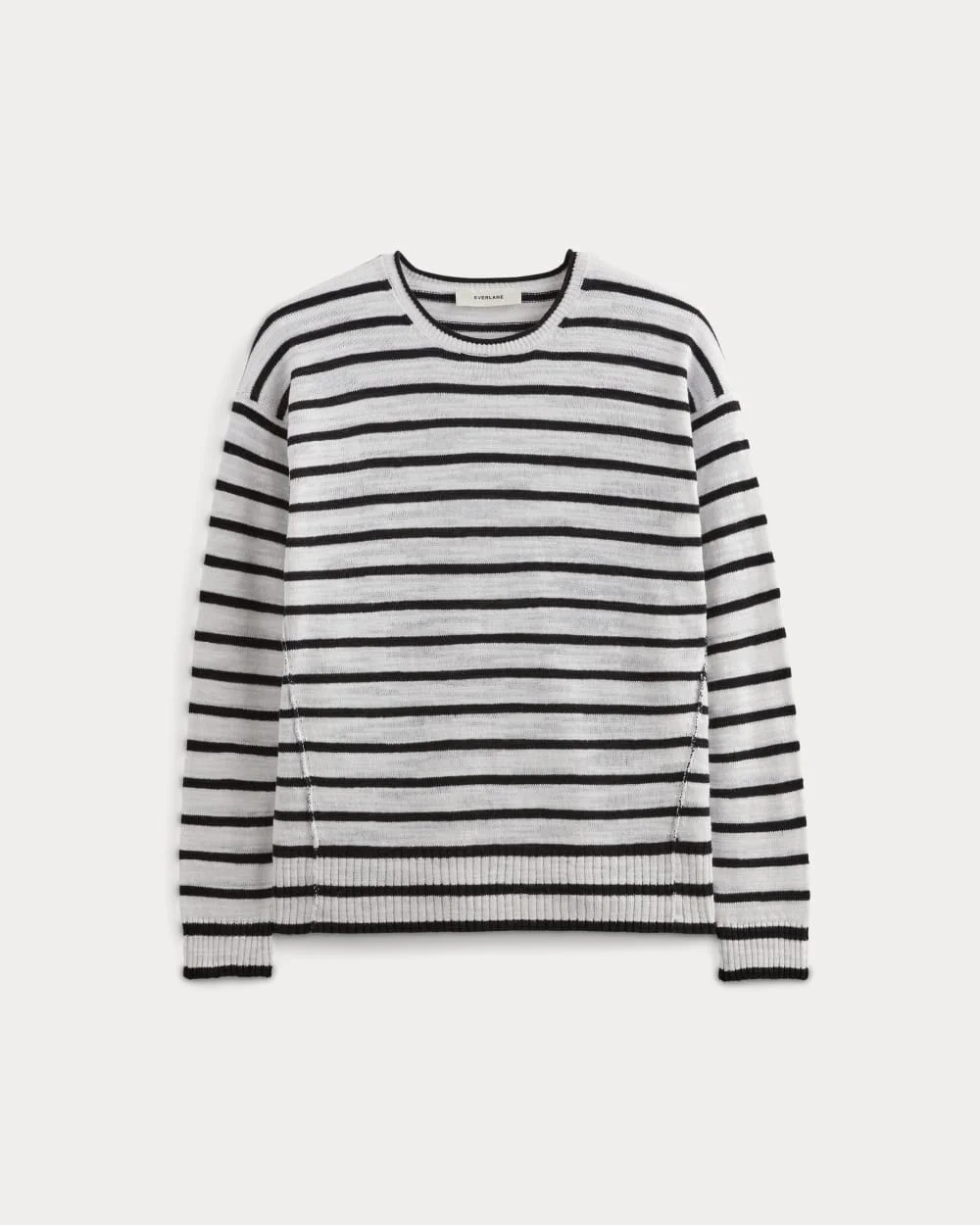 The Slouch Sweater in Cotton Linen | White / Black (3)