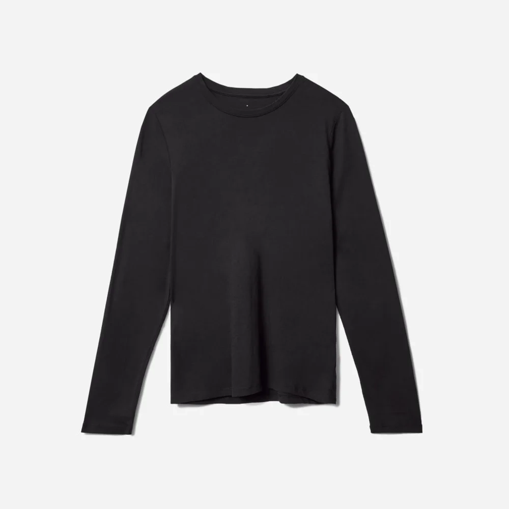 The Organic Cotton Long-Sleeve Crew | Black (2)