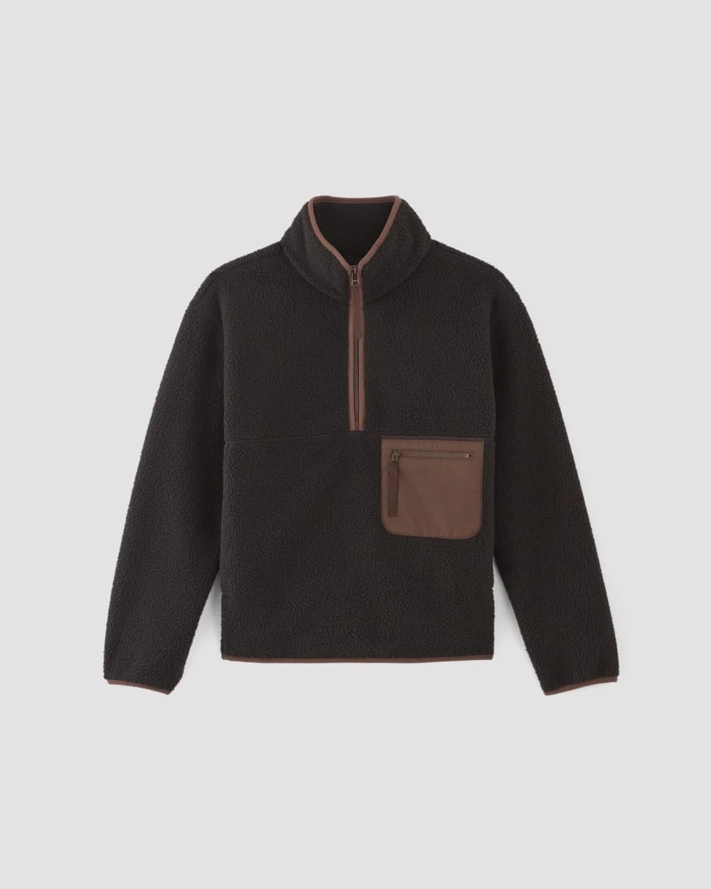 The ReNew Fleece Oversized Half-Zip | Black (4)