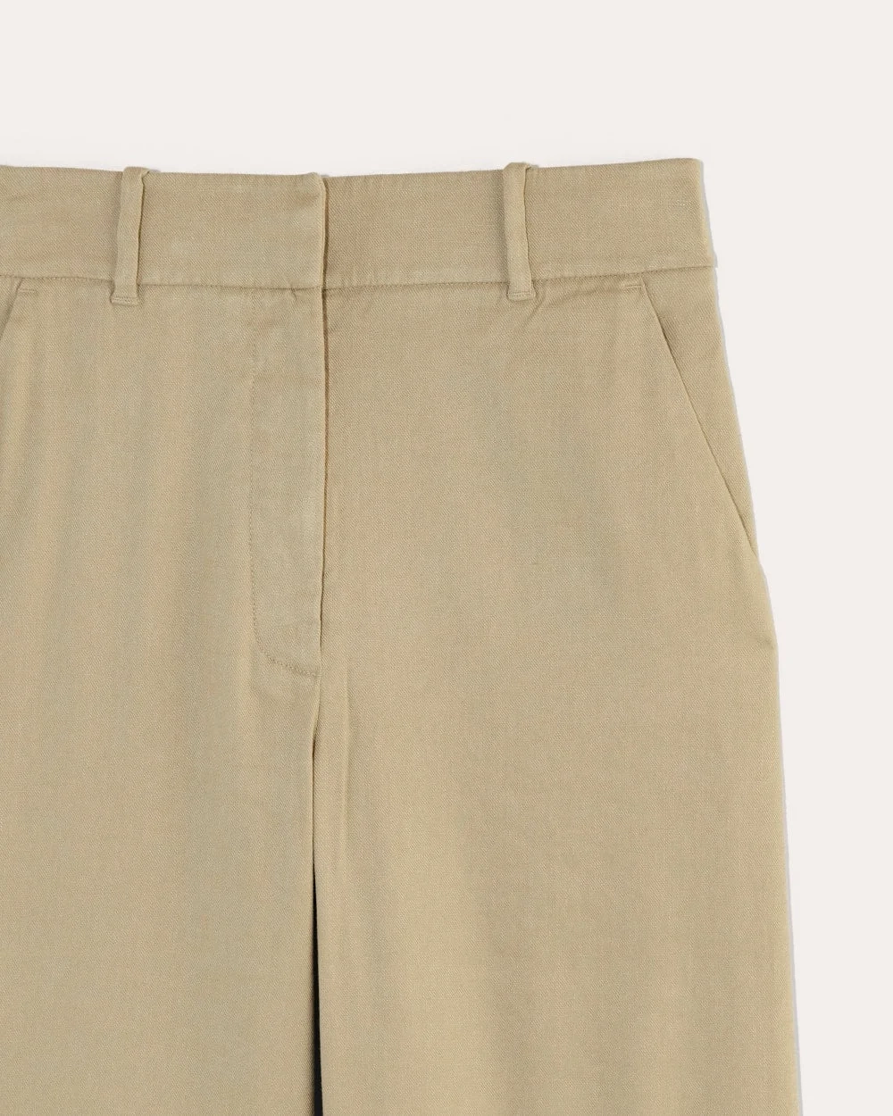 The Wide-Leg Pant in Stretch Linen | Trench Coat Khaki (2)