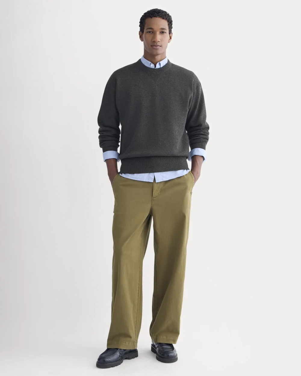Luxe Merino Double-Knit Sweater | Heather Charcoal (2)
