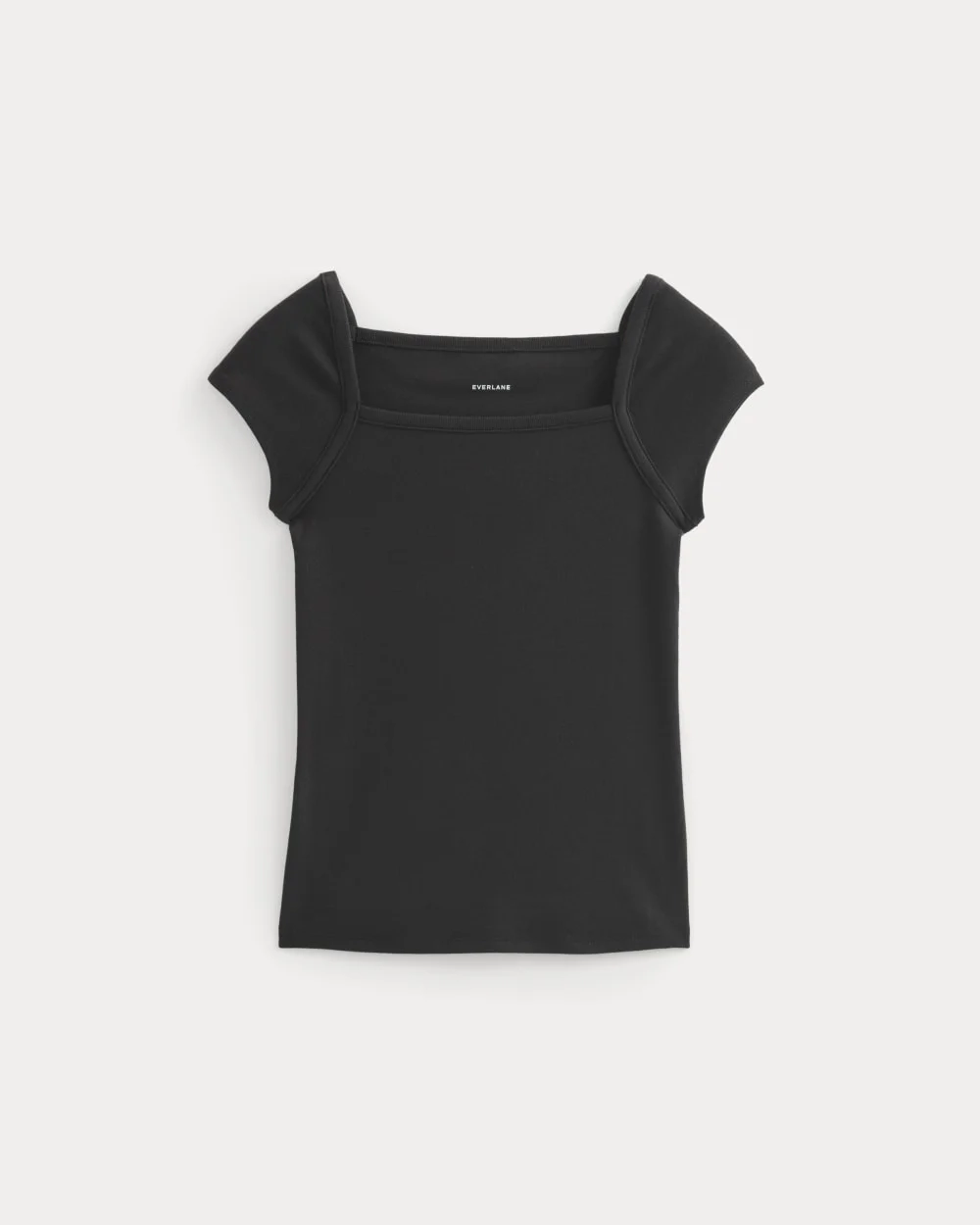 RetroSoft Cotton Square-Neck Tee | Black (3)
