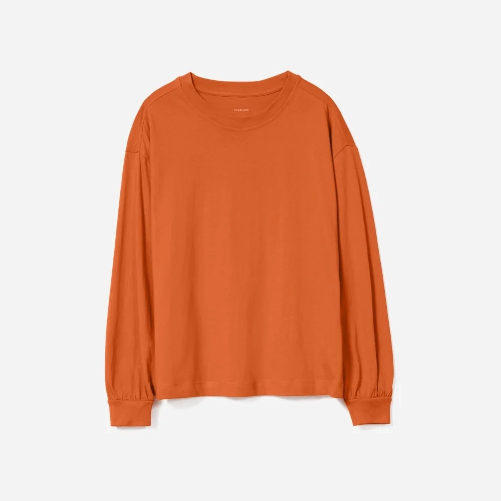 The Organic Cotton Long-Sleeve Tee | Spring Lake / Canvas (2)