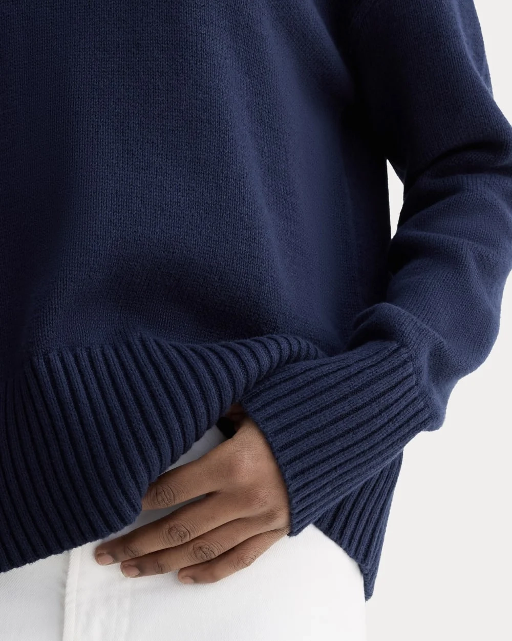 The Boxy Sweater in Everyday Cotton | Navy (3)