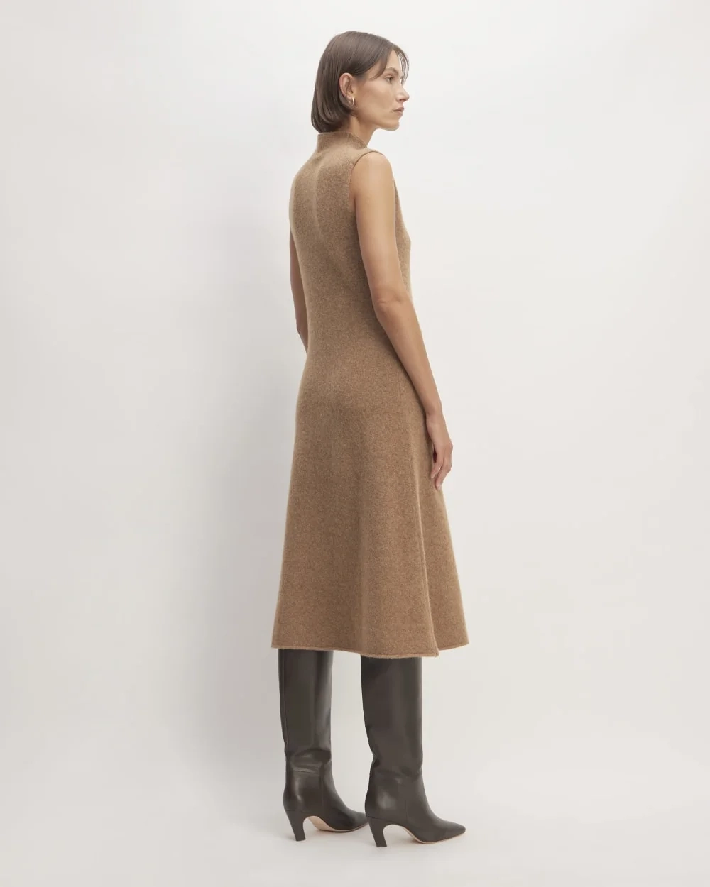 The Cozy-Stretch Sleeveless Midi Dress | Heathered Toasted Coconut (2)
