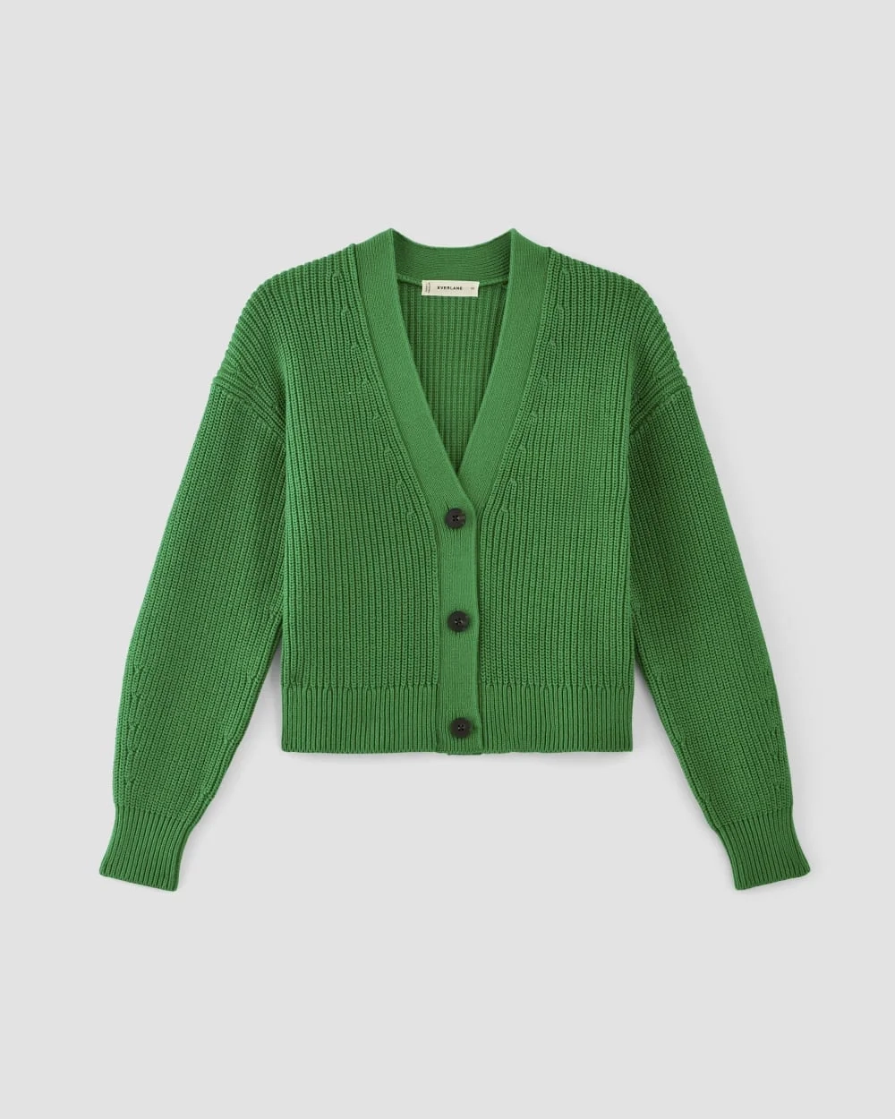 The Boxy Cardigan in Everyday Cotton | Grass Green (3)