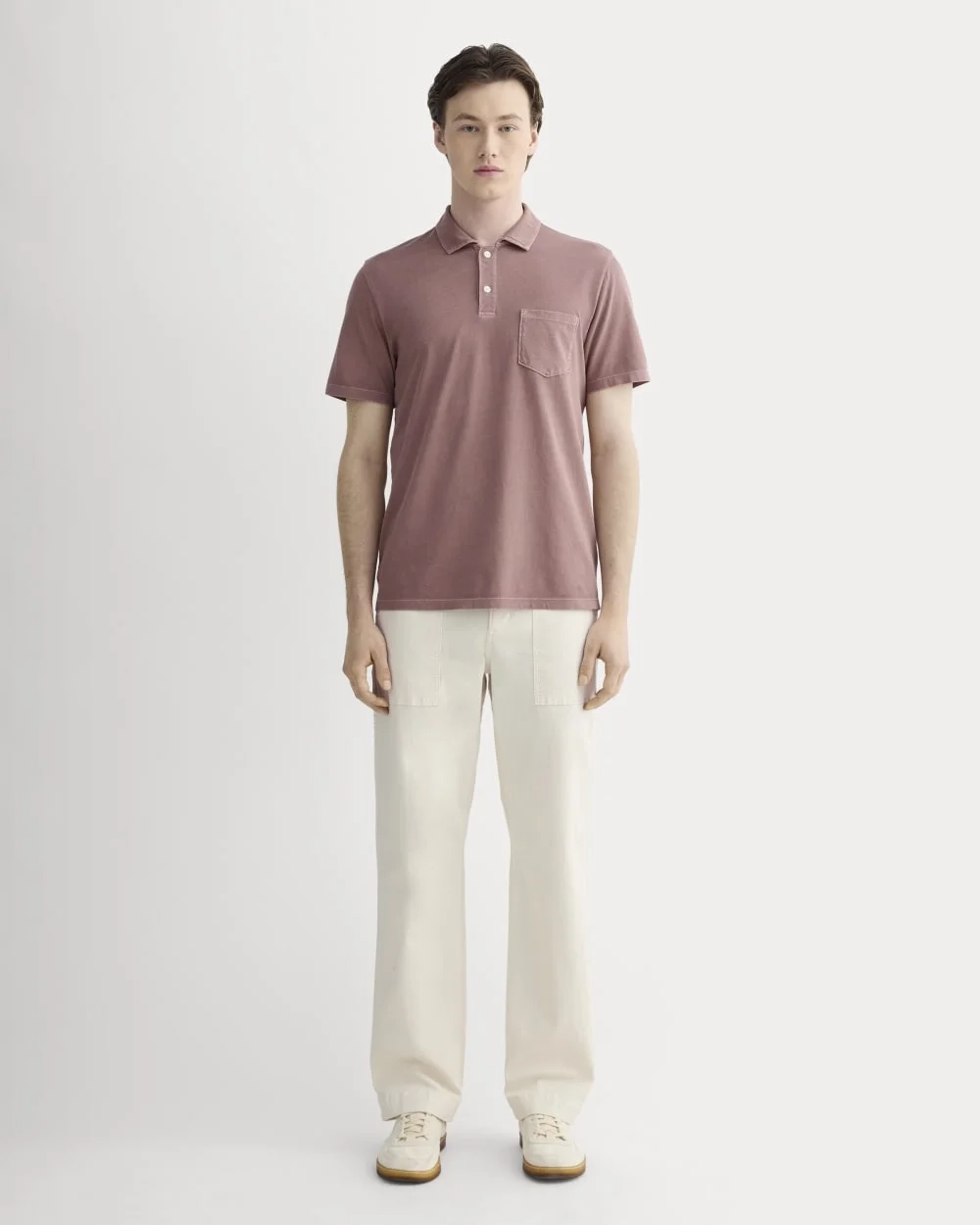 The Essential Organic Garment-Dyed Polo | Brown Garment Dye (2)